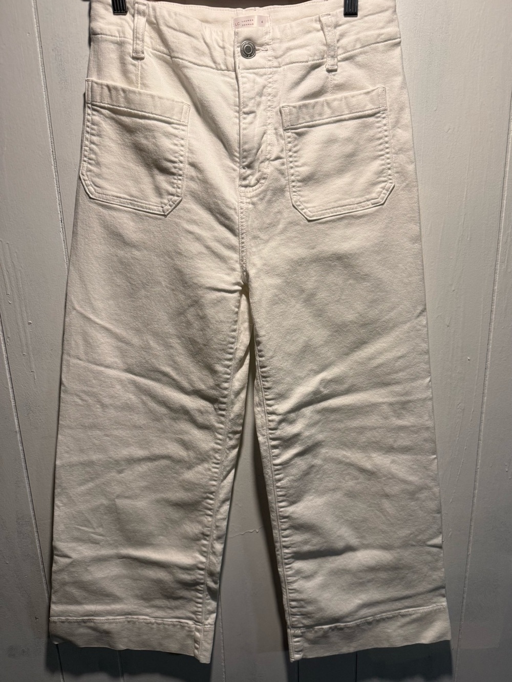 LC Lauren Conrad White Wide Leg Crop Jeans